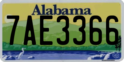 AL license plate 7AE3366