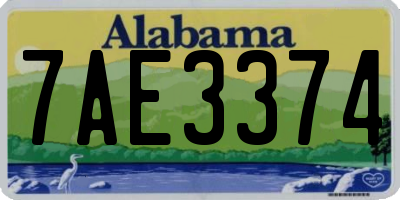 AL license plate 7AE3374