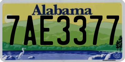 AL license plate 7AE3377