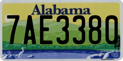AL license plate 7AE3380