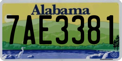 AL license plate 7AE3381