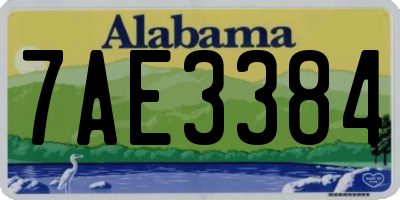 AL license plate 7AE3384