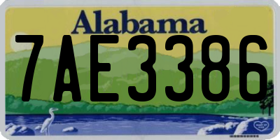 AL license plate 7AE3386