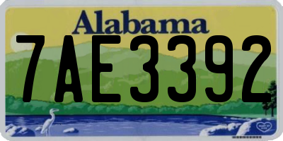 AL license plate 7AE3392