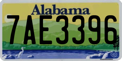 AL license plate 7AE3396