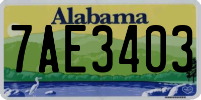 AL license plate 7AE3403