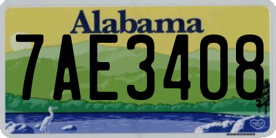 AL license plate 7AE3408