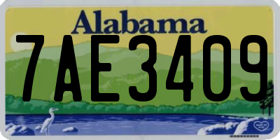 AL license plate 7AE3409