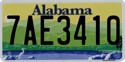 AL license plate 7AE3410