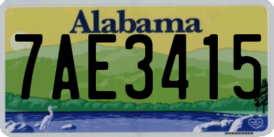 AL license plate 7AE3415