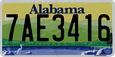 AL license plate 7AE3416