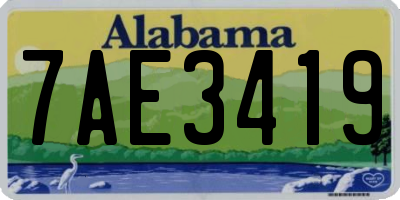 AL license plate 7AE3419