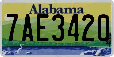 AL license plate 7AE3420