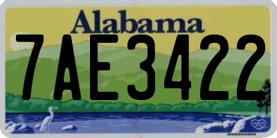 AL license plate 7AE3422