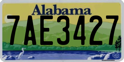AL license plate 7AE3427