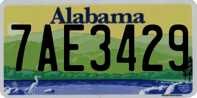 AL license plate 7AE3429