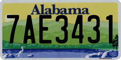 AL license plate 7AE3431
