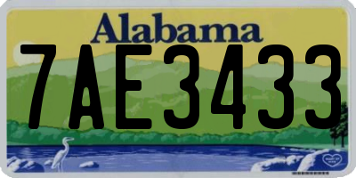 AL license plate 7AE3433