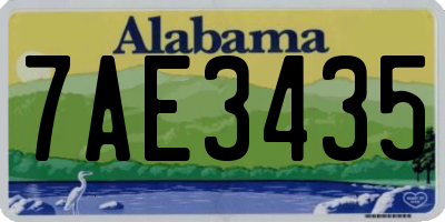 AL license plate 7AE3435