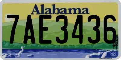 AL license plate 7AE3436