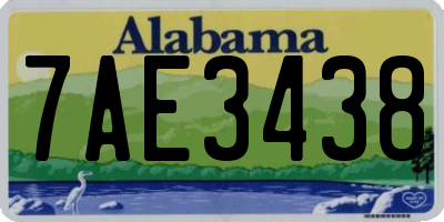 AL license plate 7AE3438