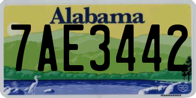 AL license plate 7AE3442
