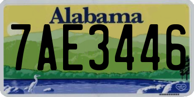 AL license plate 7AE3446