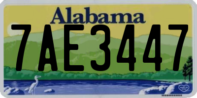 AL license plate 7AE3447