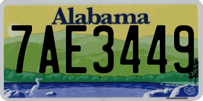 AL license plate 7AE3449
