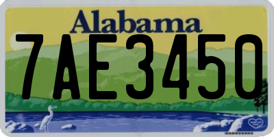 AL license plate 7AE3450