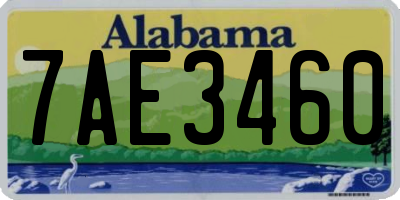 AL license plate 7AE3460