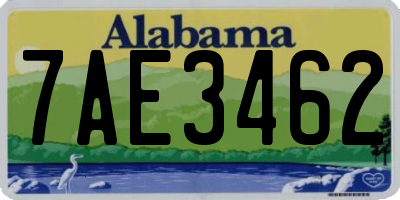 AL license plate 7AE3462