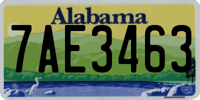 AL license plate 7AE3463