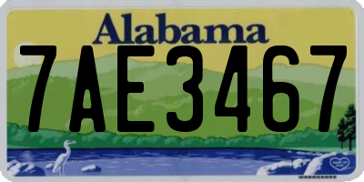 AL license plate 7AE3467
