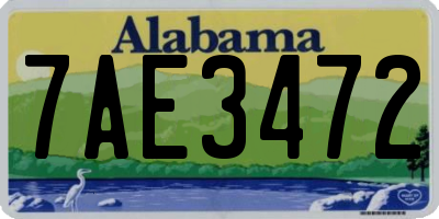 AL license plate 7AE3472