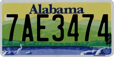 AL license plate 7AE3474