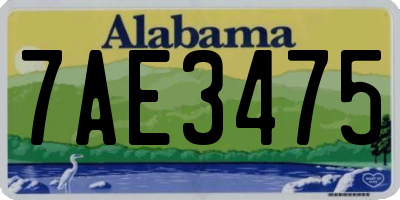 AL license plate 7AE3475