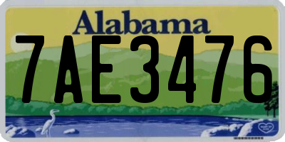 AL license plate 7AE3476