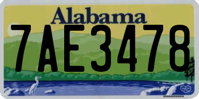 AL license plate 7AE3478