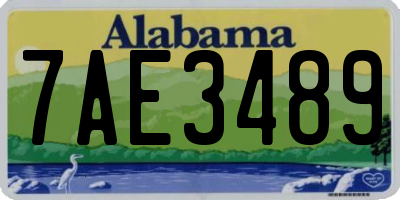 AL license plate 7AE3489