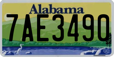 AL license plate 7AE3490