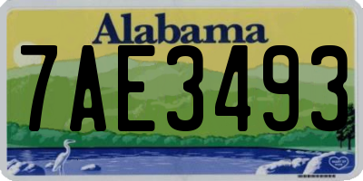 AL license plate 7AE3493