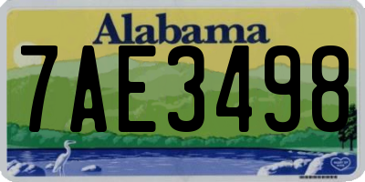 AL license plate 7AE3498