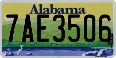 AL license plate 7AE3506