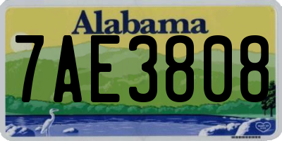 AL license plate 7AE3808