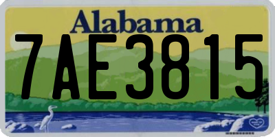 AL license plate 7AE3815