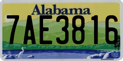 AL license plate 7AE3816
