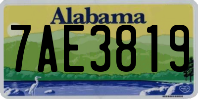 AL license plate 7AE3819