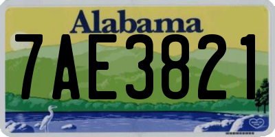 AL license plate 7AE3821