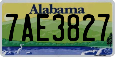 AL license plate 7AE3827